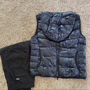 Uniqlo ultra light down vest with hood